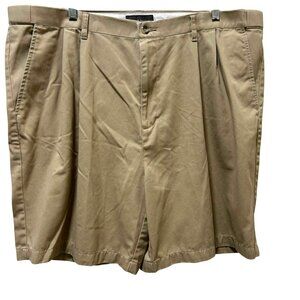Croft & Barrow Mens Khaki Pleated Front Cotton Shorts Size 44 casual/leisure